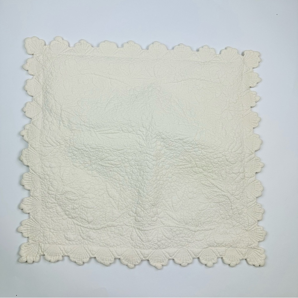 Linen Source Ivory Quilted Cotton Euro Sham Pillow Case